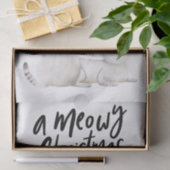 Meowy Kerstcute Kitty Cat Typografie Tissuepapier (Geschenk)