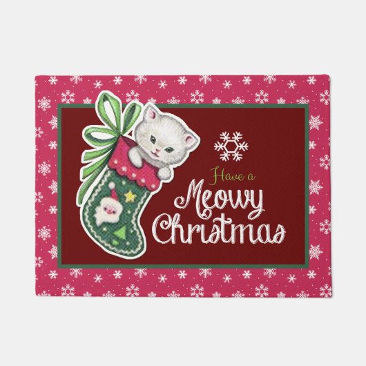 Meowy kerstdeurmat deurmat (Voorkant)
