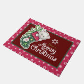 Meowy kerstdeurmat deurmat (Schuin)