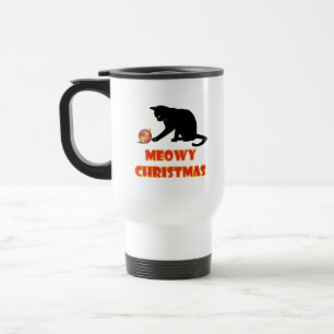 Meowy Kerstfeest Funny Cat Reisbeker
