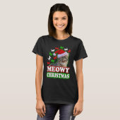 Meowy Kerstfeest Funny Cat Shirt (Voorkant volledig)