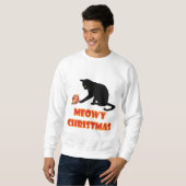 Meowy Kerstfeest Funny Cat Trui (Voorkant volledig)
