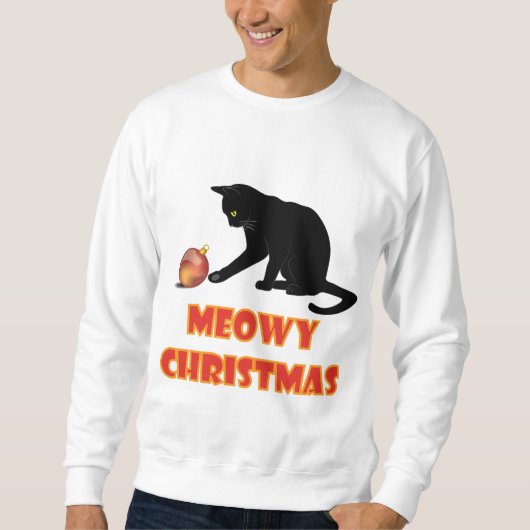 Meowy Kerstfeest Funny Cat Trui (Voorkant)