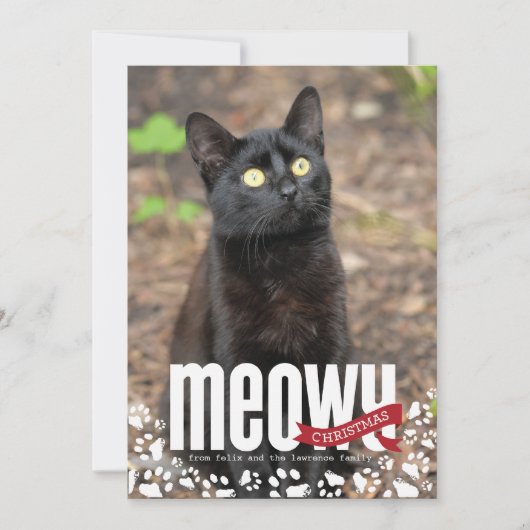 Meowy kerstfeestay-fotokaart feestdagenkaart (Voorkant)
