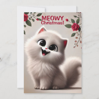 Meowy kerstfeestay-kaart bedankkaart