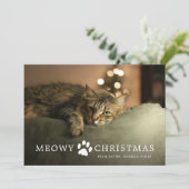 Meowy kerstfeestay-kaart feestdagenkaart (Staand voorkant)