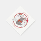 Meowy kerstfeestkasten servet (Hoek)