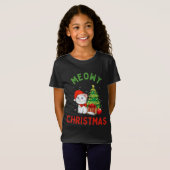 Meowy KerstFine Jersey Cat T-Shirt (Voorkant volledig)