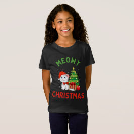 Meowy KerstFine Jersey Cat T-Shirt