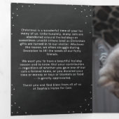 Meowy kerstfoto collage Cat Shelter Drieluik Wenskaart (Binnenzijde eerst)