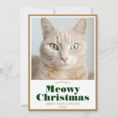 Meowy kerstfoto feestdagenkaart (Voorkant)