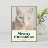 Meowy kerstfoto feestdagenkaart (Staand voorkant)