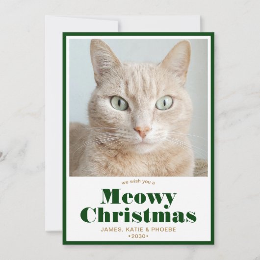 Meowy kerstfoto feestdagenkaart (Voorkant)