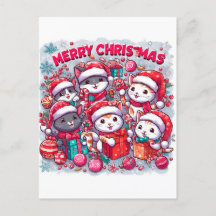 Meowy Kerstgroeten: Feestelijk katachtig Briefkaar
