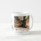 Meowy kersthandgeschreven script (met foto) koffiemok (Voorkant rechts)