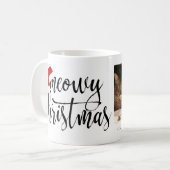 Meowy kersthandgeschreven script (met foto) koffiemok (Voorkant links)