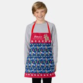 Meowy KerstHappy Reindeer Apron Schort (Gedragen)