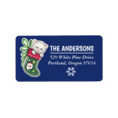 Meowy KerstHappy Reindeer Etiket (Voorkant)