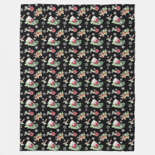 Meowy KerstHappy Reindeer Fleece Deken