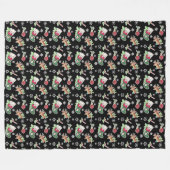 Meowy KerstHappy Reindeer Fleece Deken (Voorkant (Horizontaal))