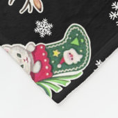 Meowy KerstHappy Reindeer Fleece Deken (Hoek)
