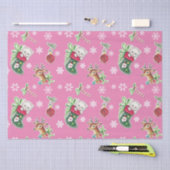 Meowy KerstHappy Reindeer op Roze Tissuepapier (Craft)