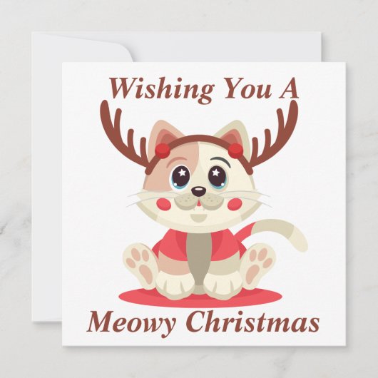 Meowy kerstkaart bedankkaart (Voorkant)