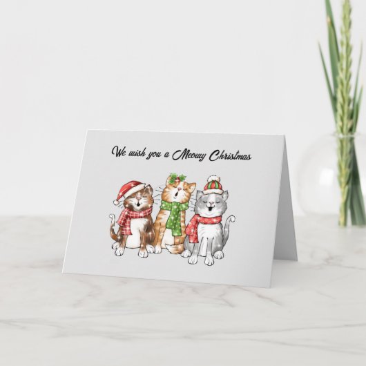 Meowy kerstkaart bedankkaart (Voorkant)