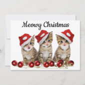 Meowy kerstKaart voor kattenbroodjes (Voorkant)