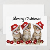 Meowy kerstKaart voor kattenbroodjes (Voorkant / Achterkant)