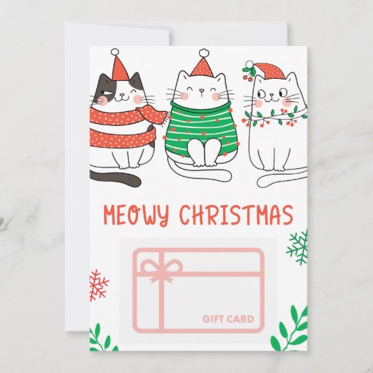 Meowy kerstkaarthouder kaart (Voorkant)