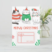 Meowy kerstkaarthouder kaart (Staand voorkant)