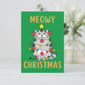 Meowy kerstkaartje (Staand voorkant)