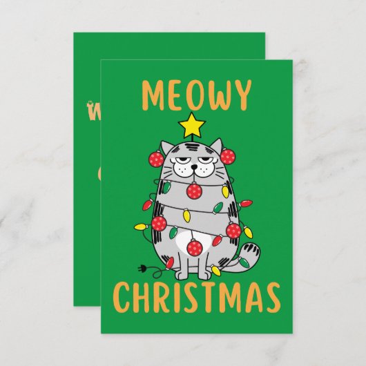 Meowy kerstkaartje (Voorkant / Achterkant)