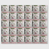 Meowy kerstkaartje, grappig keukenpapier cadeaupapier (Vlak)