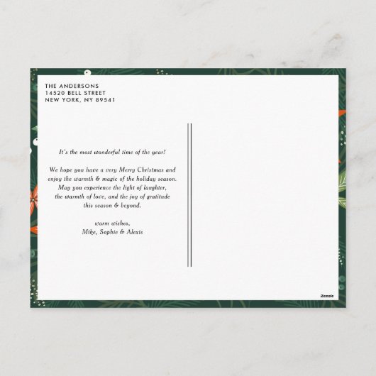 Meowy kerstkalligrafie moderne foto kat feestdagenkaart (Achterkant)