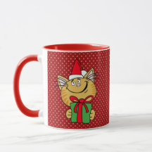 Meowy kerstkat 11 oz klassieke Mok