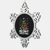 Meowy kerstkat-boom Ugly Tin Sneeuwvlok Ornament (Rechts)