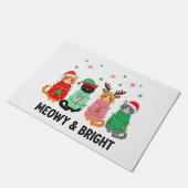 Meowy kerstkat deurmat (Schuin)