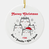 Meowy Kerstkat Familie  Keramisch Ornament (Voorkant)