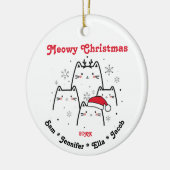 Meowy Kerstkat Familie  Keramisch Ornament (Links)