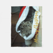 Meowy kerstkat fleece deken (Voorkant)