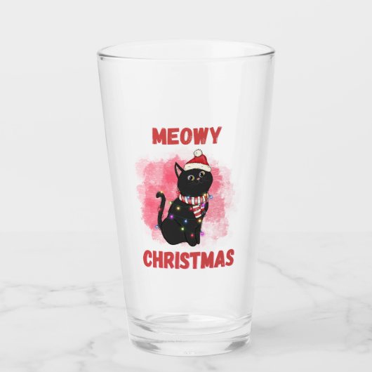 Meowy kerstkat glas (Voorkant)
