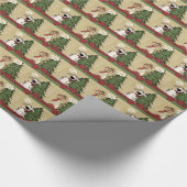 Meowy kerstkat & grr-etings Dog Cadeaupapier (Hoek)