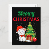Meowy kerstkat Holiday Briefkaart (Voorkant / Achterkant)