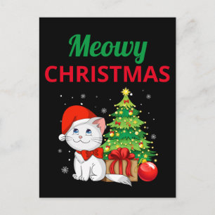 Meowy kerstkat Holiday Briefkaart