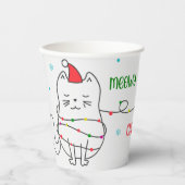 Meowy Kerstkat Holiday Papieren Bekers (Voorkant)