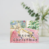 Meowy kerstkat in Londen Kaart (Staand voorkant)