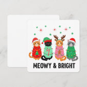 Meowy kerstkat kaart (Voorkant / Achterkant)