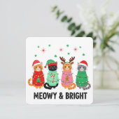 Meowy kerstkat kaart (Staand voorkant)